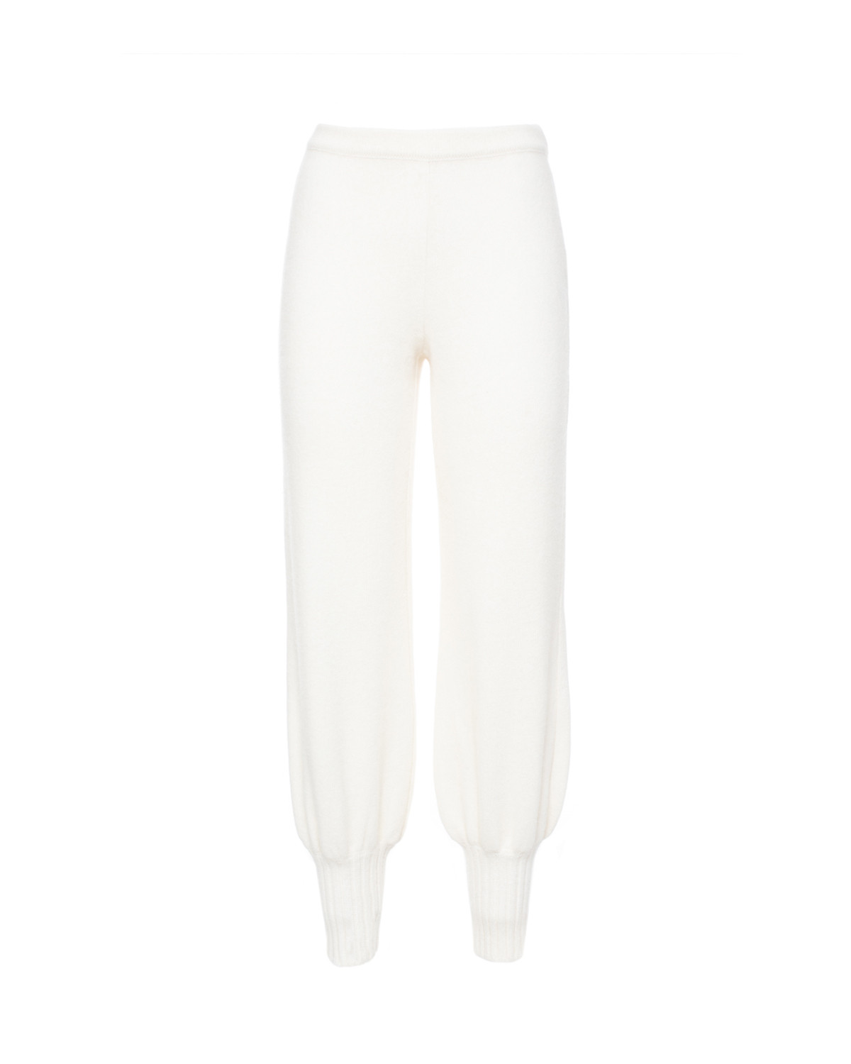 White angora-blend track pants