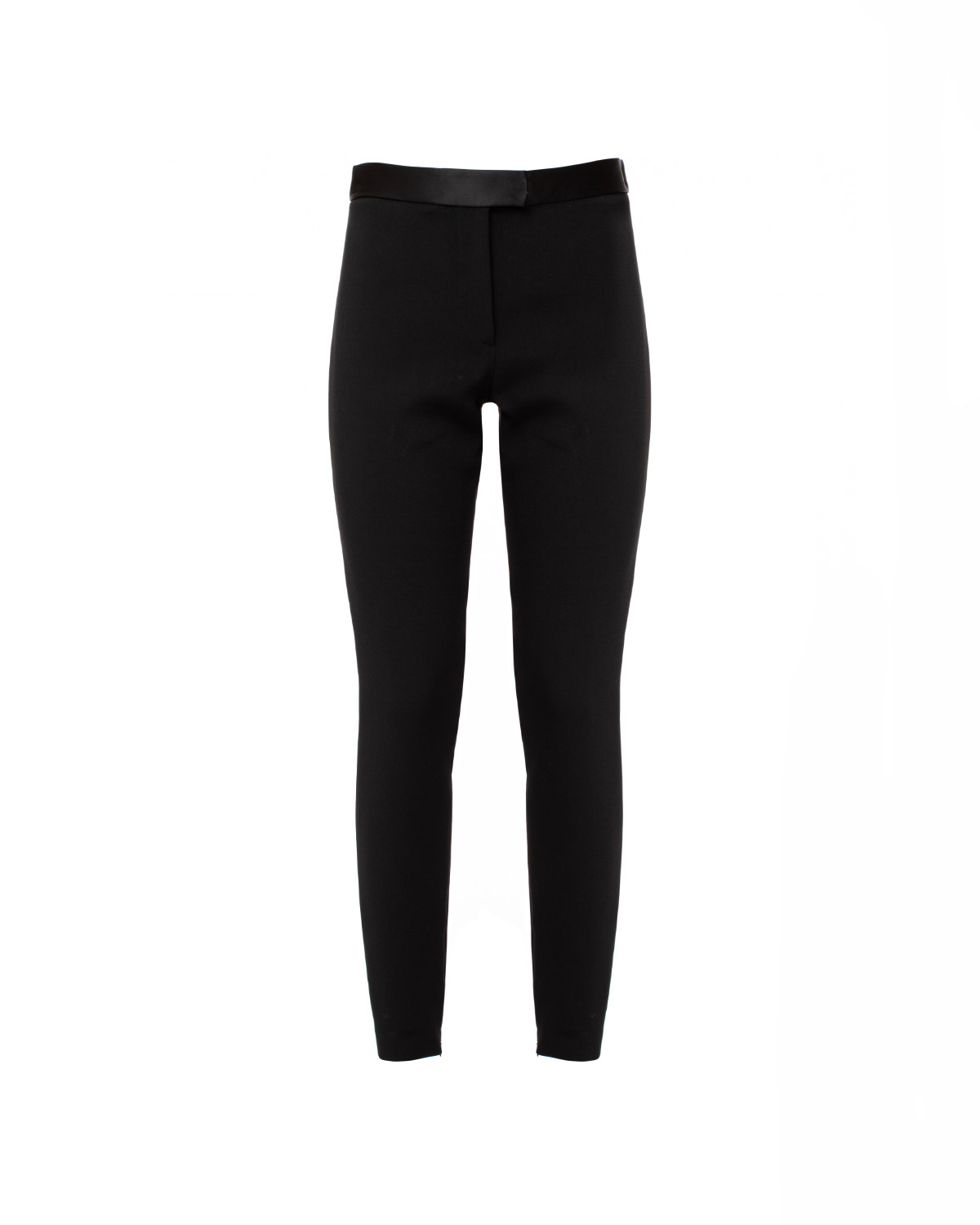 High-waisted stretch pants in black