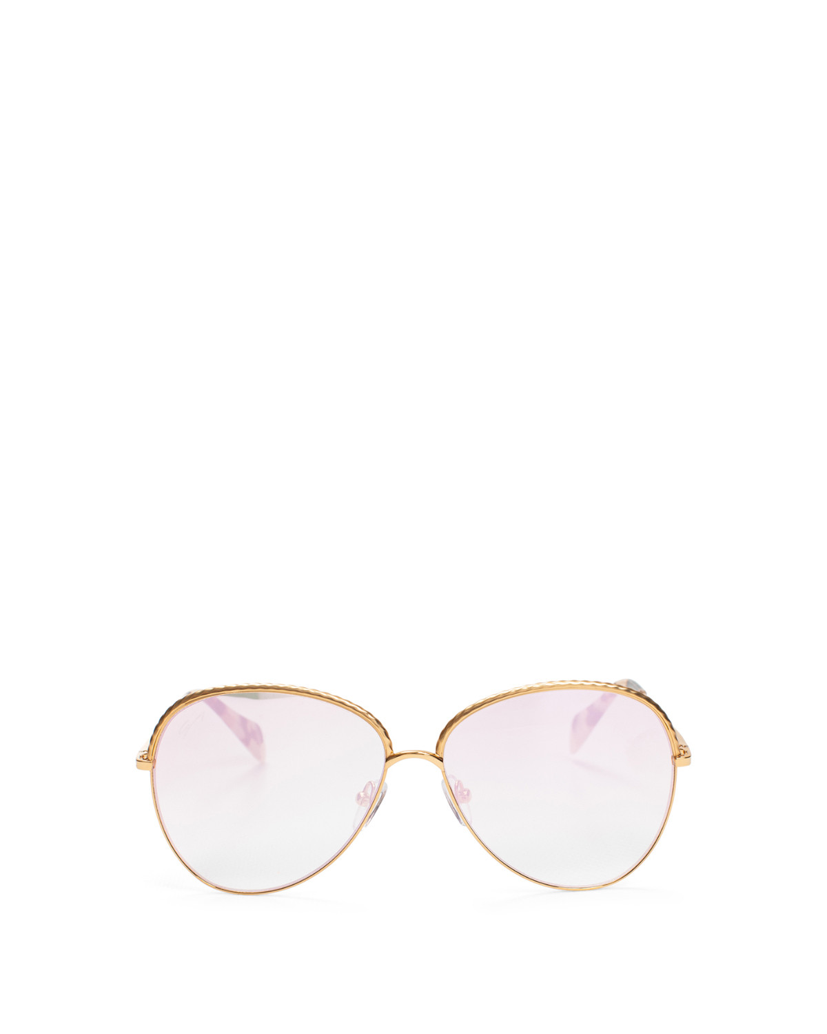 Braided gold round-frame sunglasses