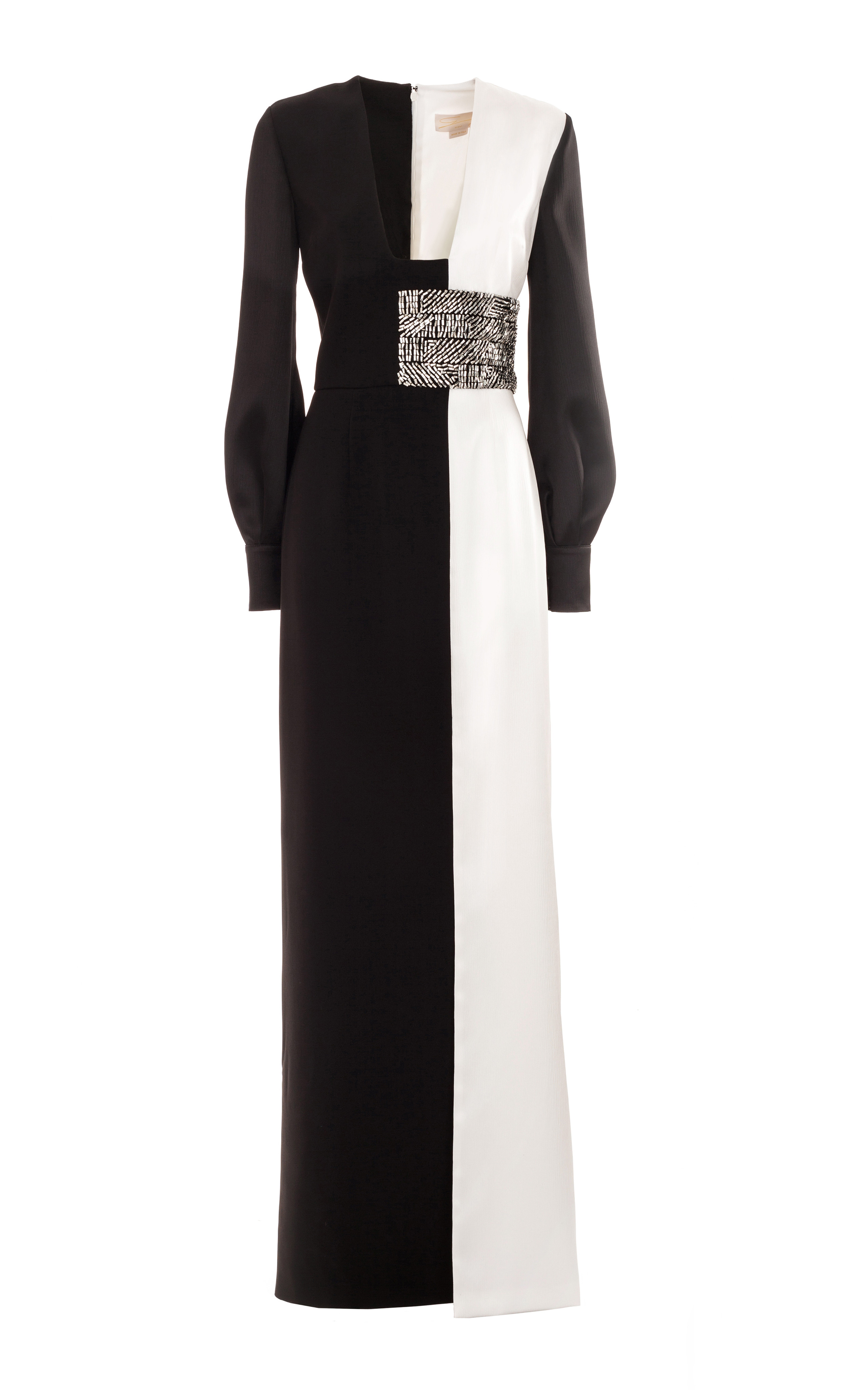 Black and white floor length gown