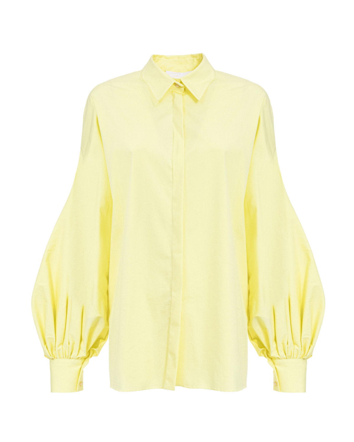 Light yellow cotton blouse with wide sleeves