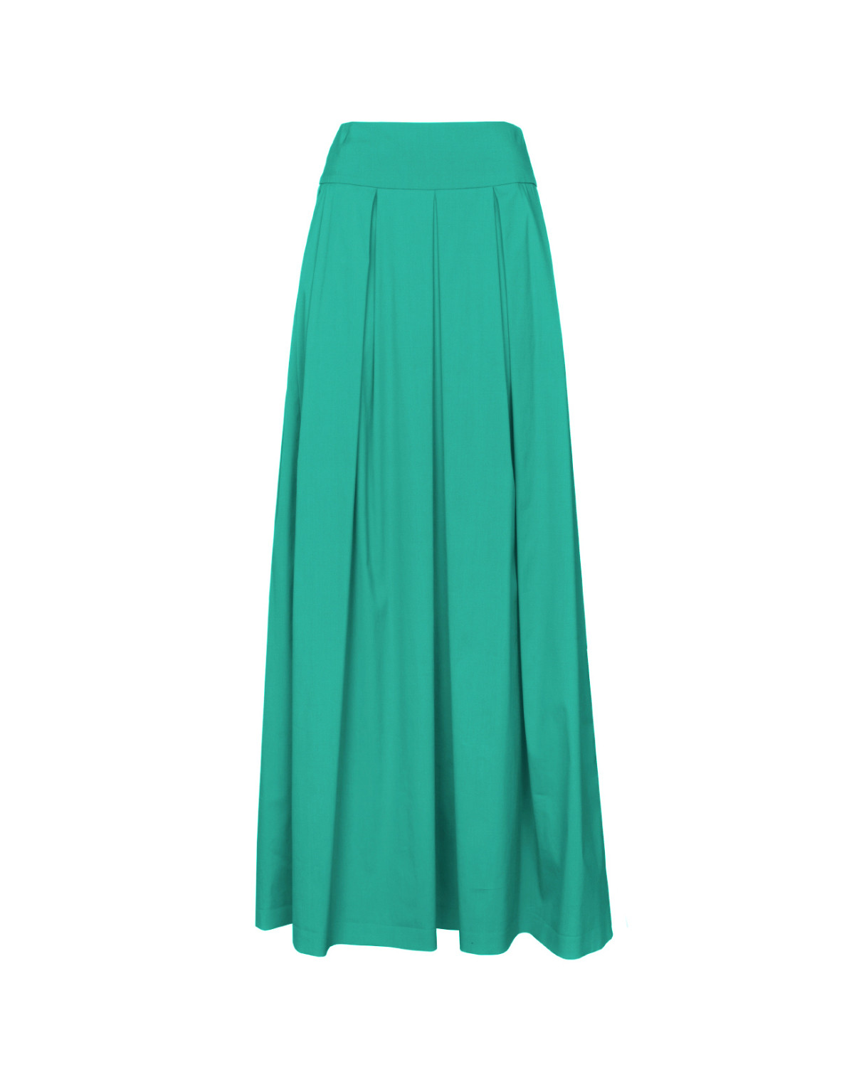 Green High-rise poplin maxi skirt