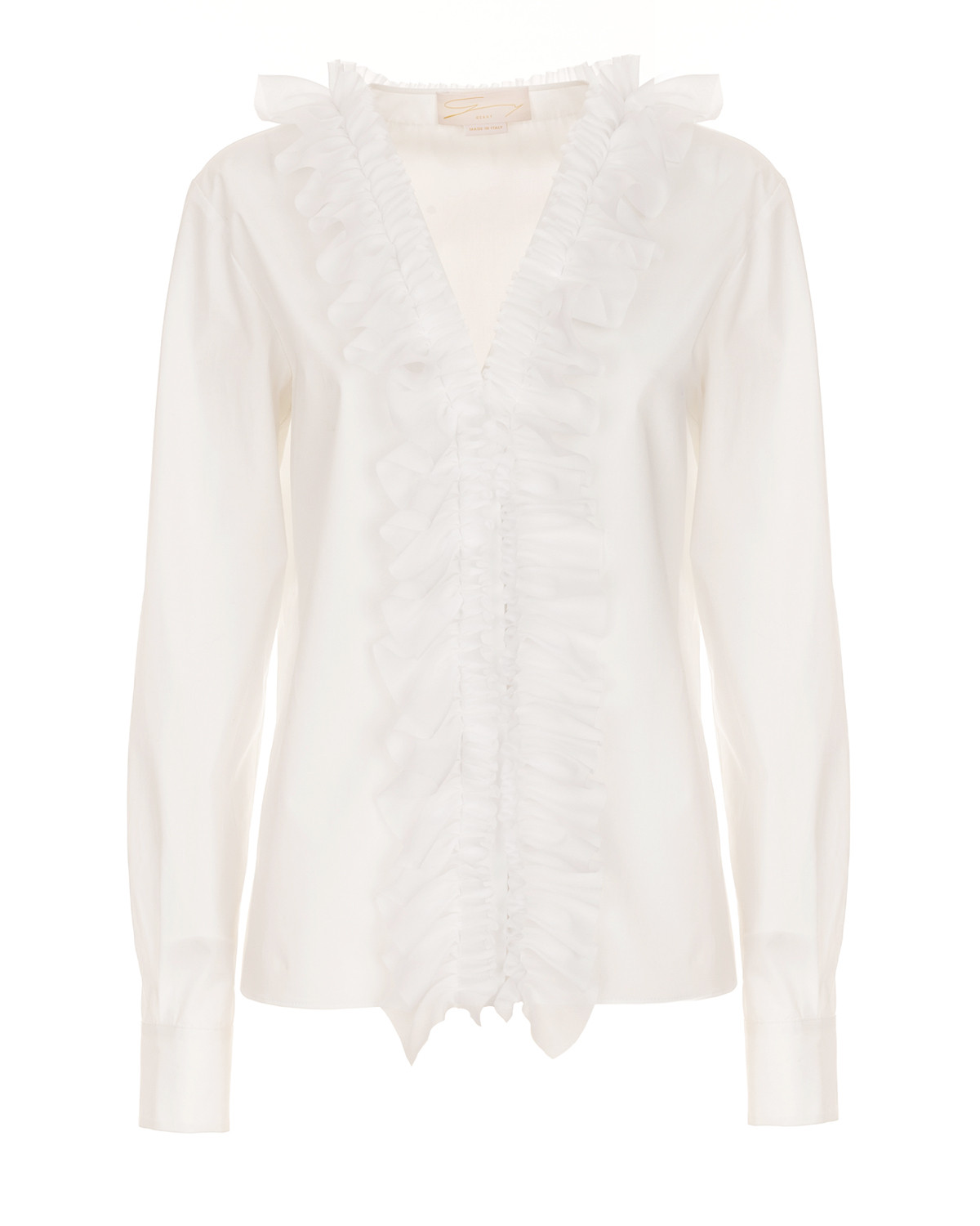 Ruched white blouse