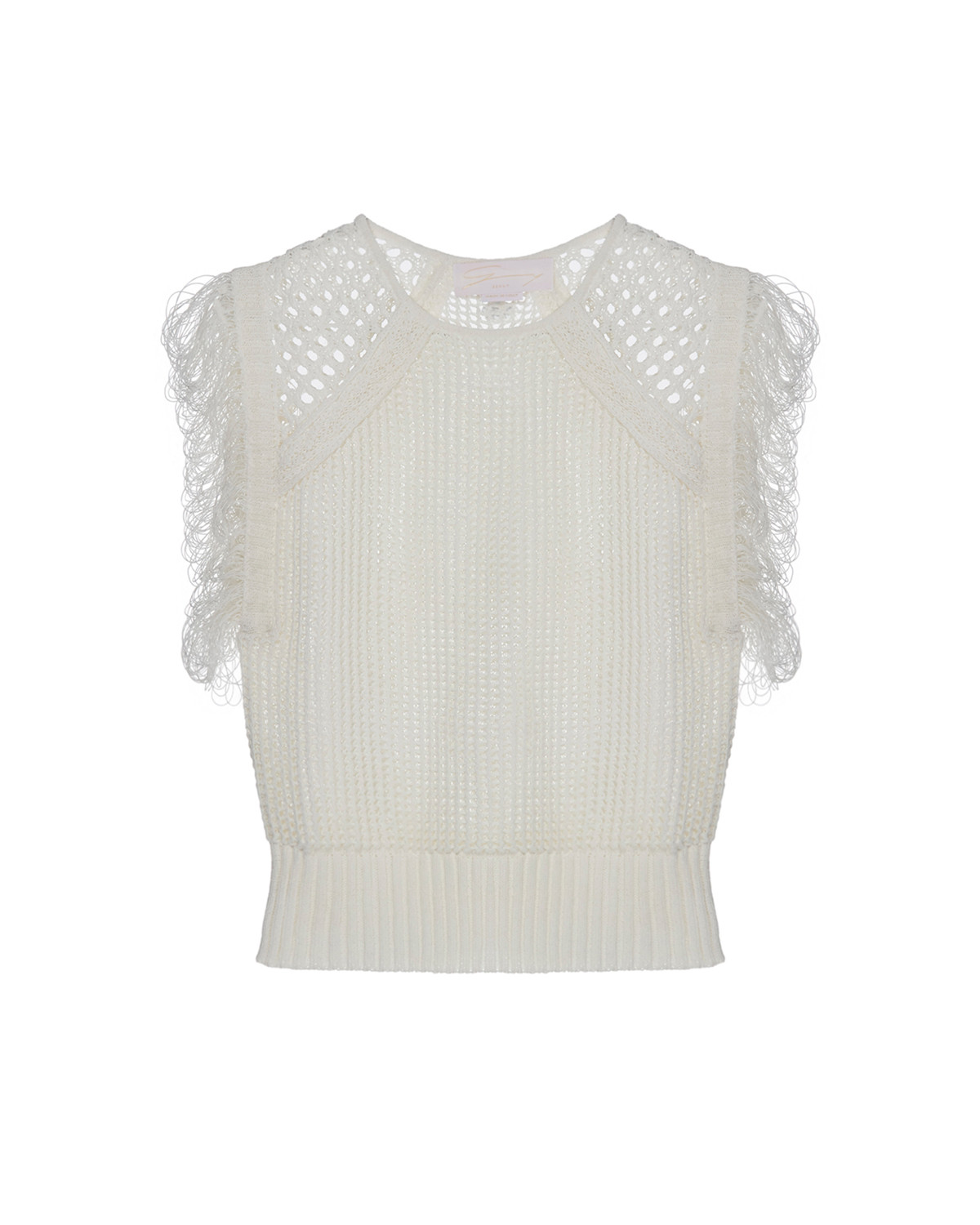 Knit top with fringe