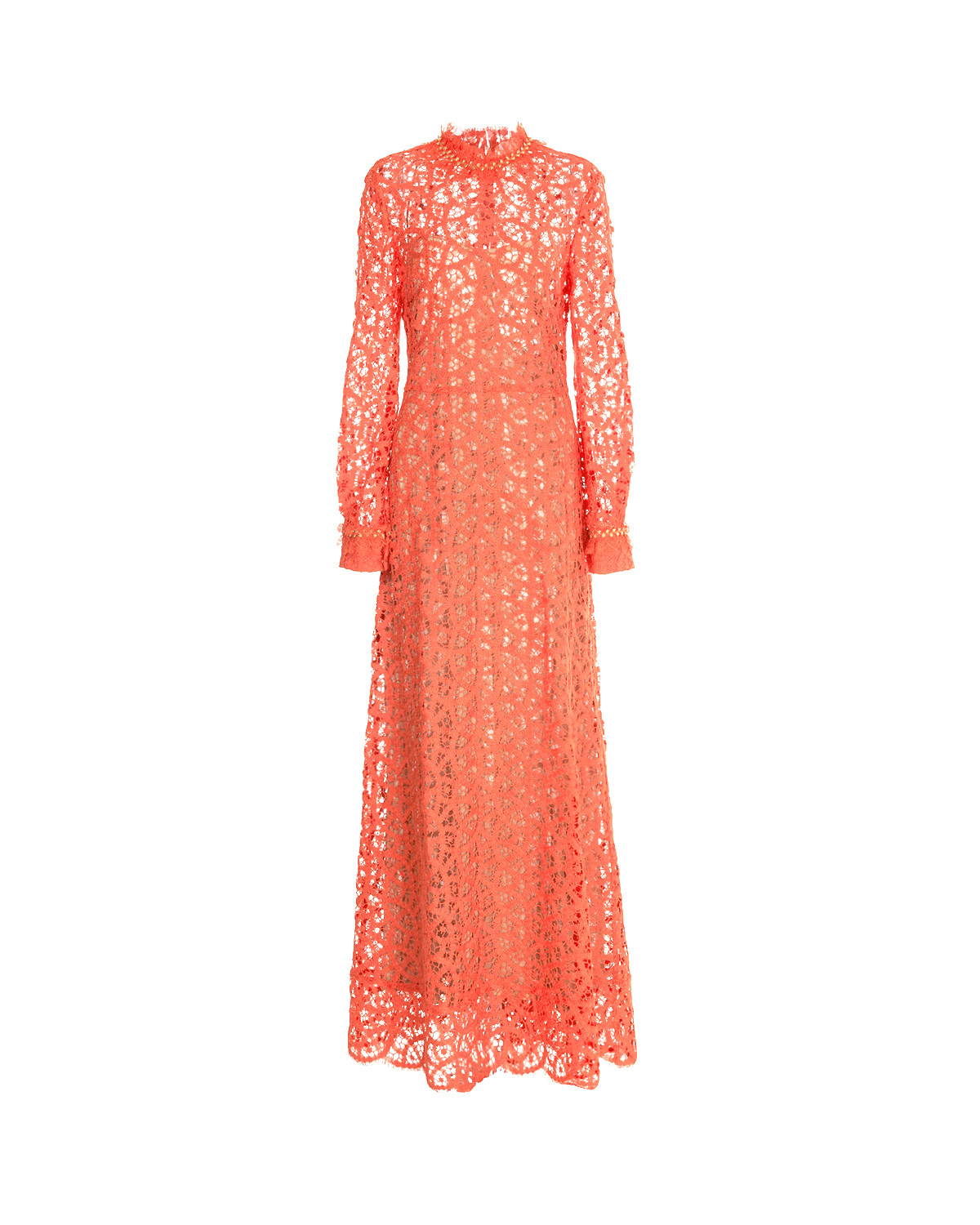 Orange macrame lace maxi dress
